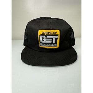 Vintage 80's Caterpillar CAT GET Ground Engaging Tools Trucker Snapback Hat Cap